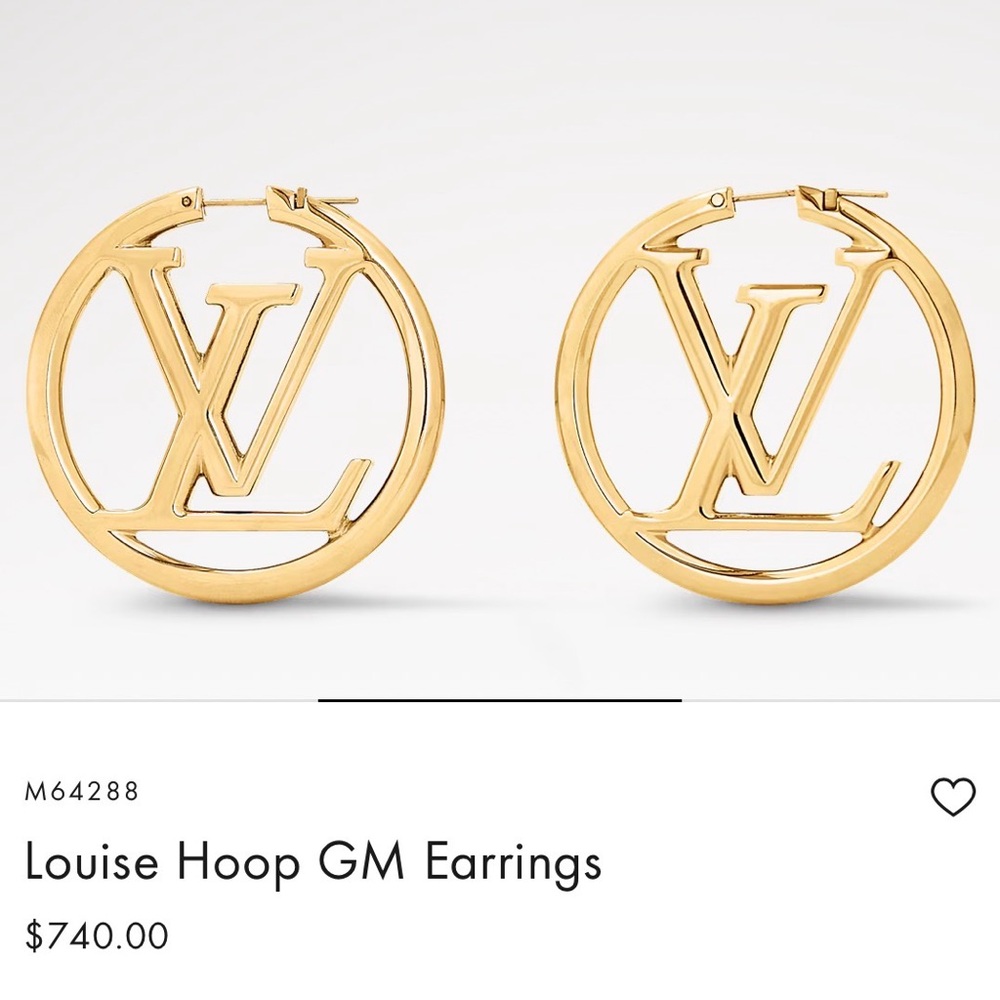Authentic Louis Vuitton Gold LV Hoop Earrings